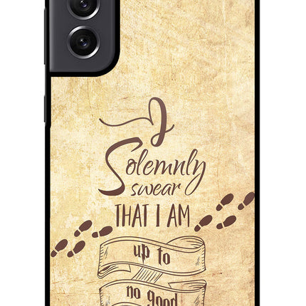 I Solemnly swear that i up to no good Samsung S21 FE 5G Glass Case Back Cover by Casekaro