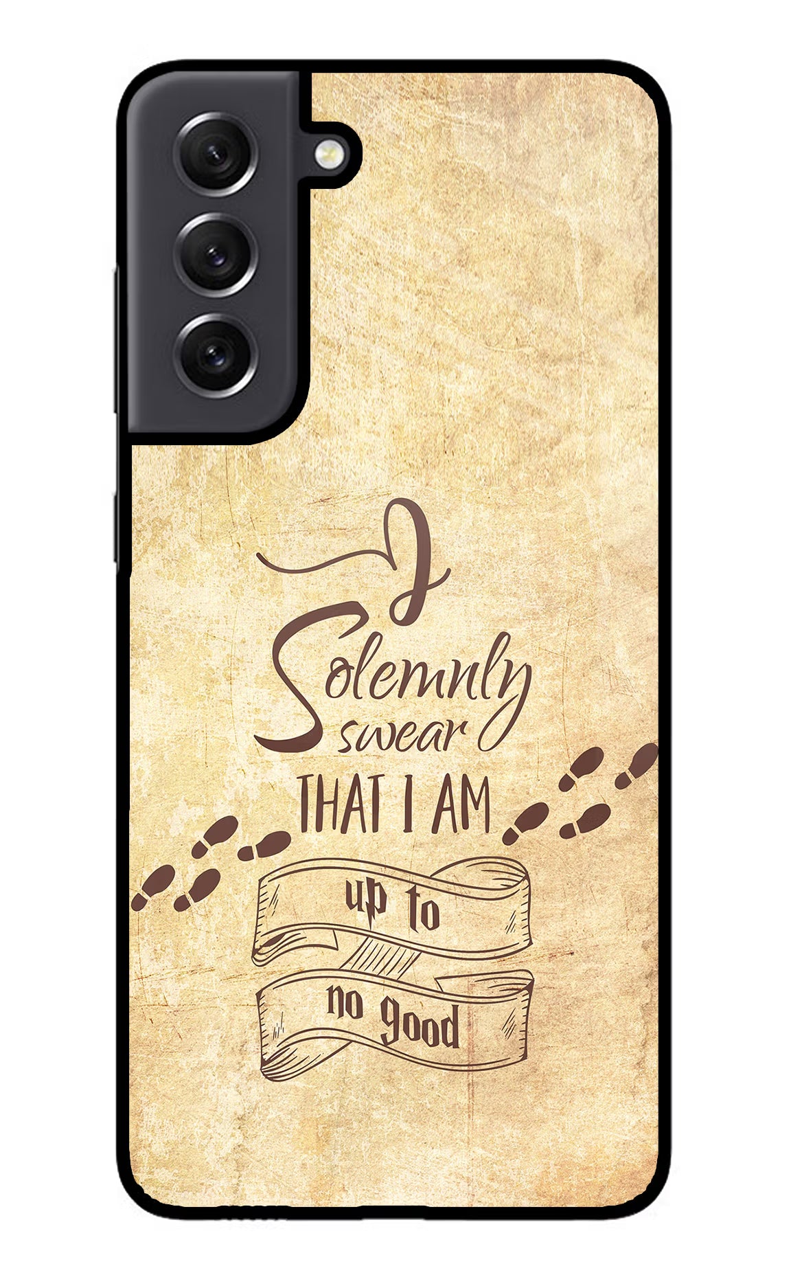 I Solemnly swear that i up to no good Samsung S21 FE 5G Glass Case Back Cover by Casekaro
