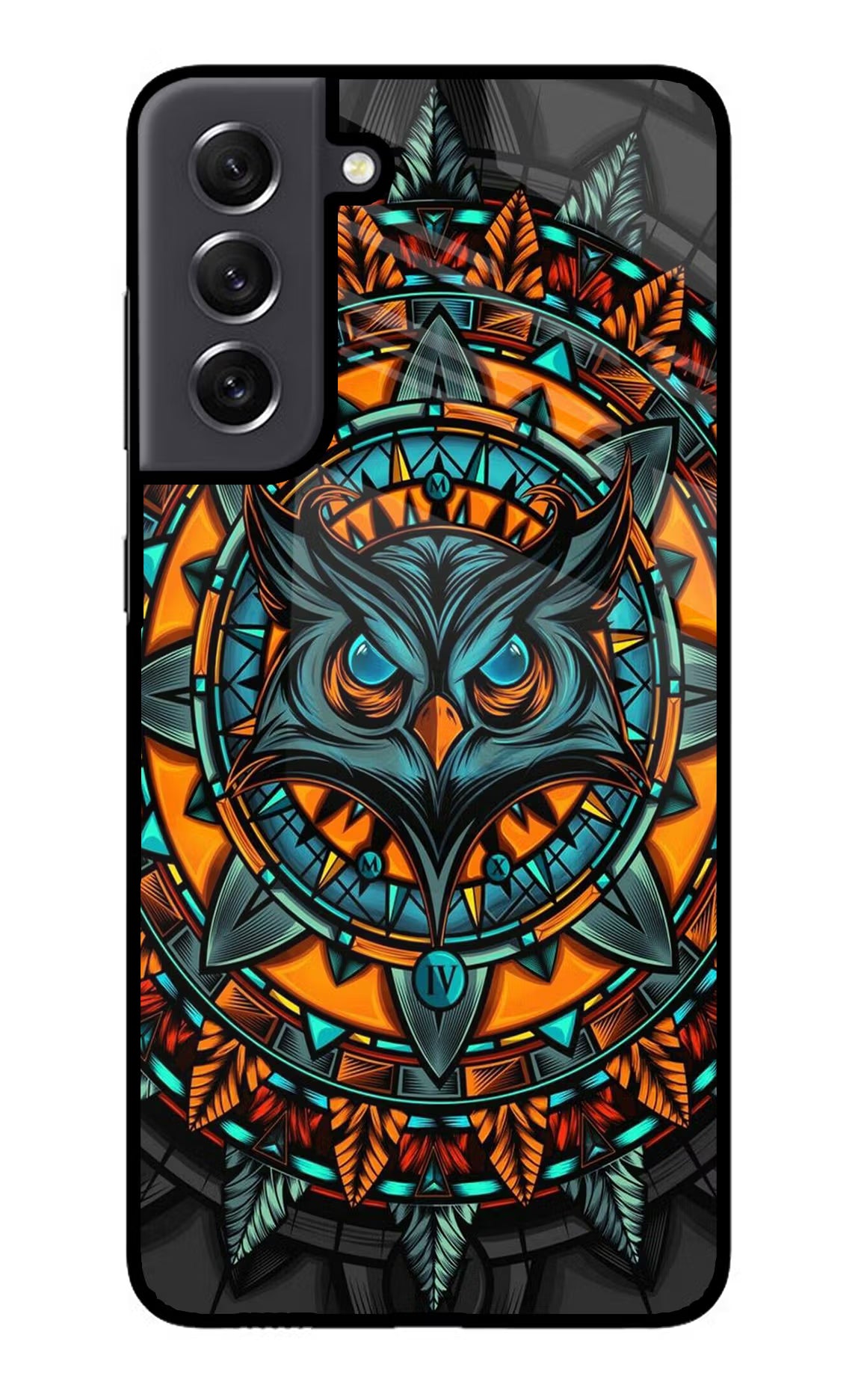 Angry Owl Art Samsung S21 FE 5G Glass Case Back Cover by Casekaro