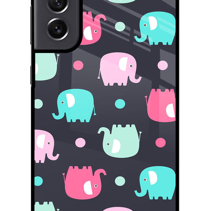 Elephants Samsung S21 FE 5G Glass Case