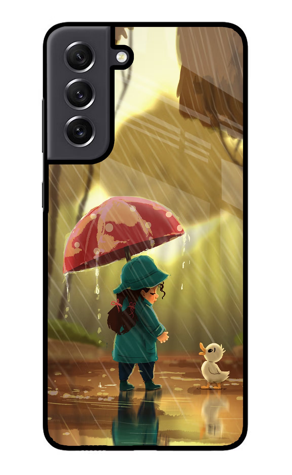 Rainy Day Samsung S21 FE 5G Glass Case Back Cover by Casekaro