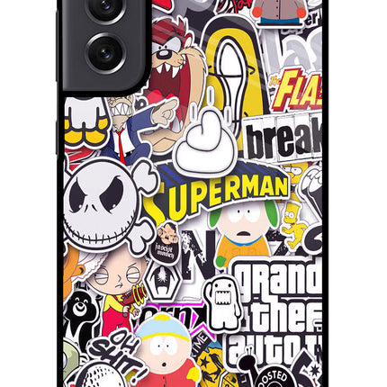 Sticker Bomb Samsung S21 FE 5G Glass Case