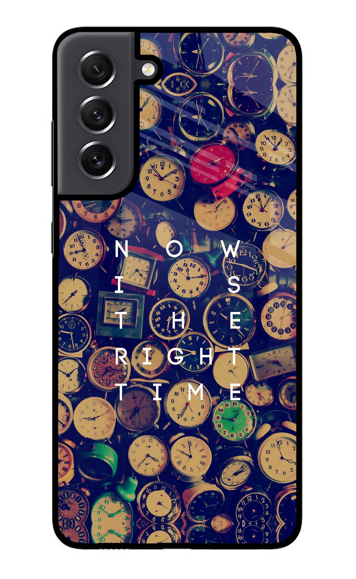Now is the Right Time Quote Samsung S21 FE 5G Glass Case Back Cover by Casekaro