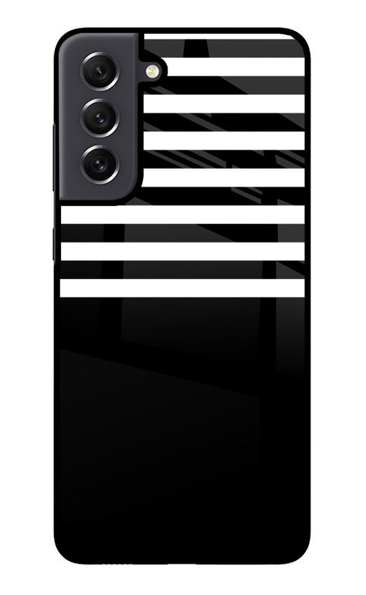 Black and White Print Samsung S21 FE 5G Glass Case