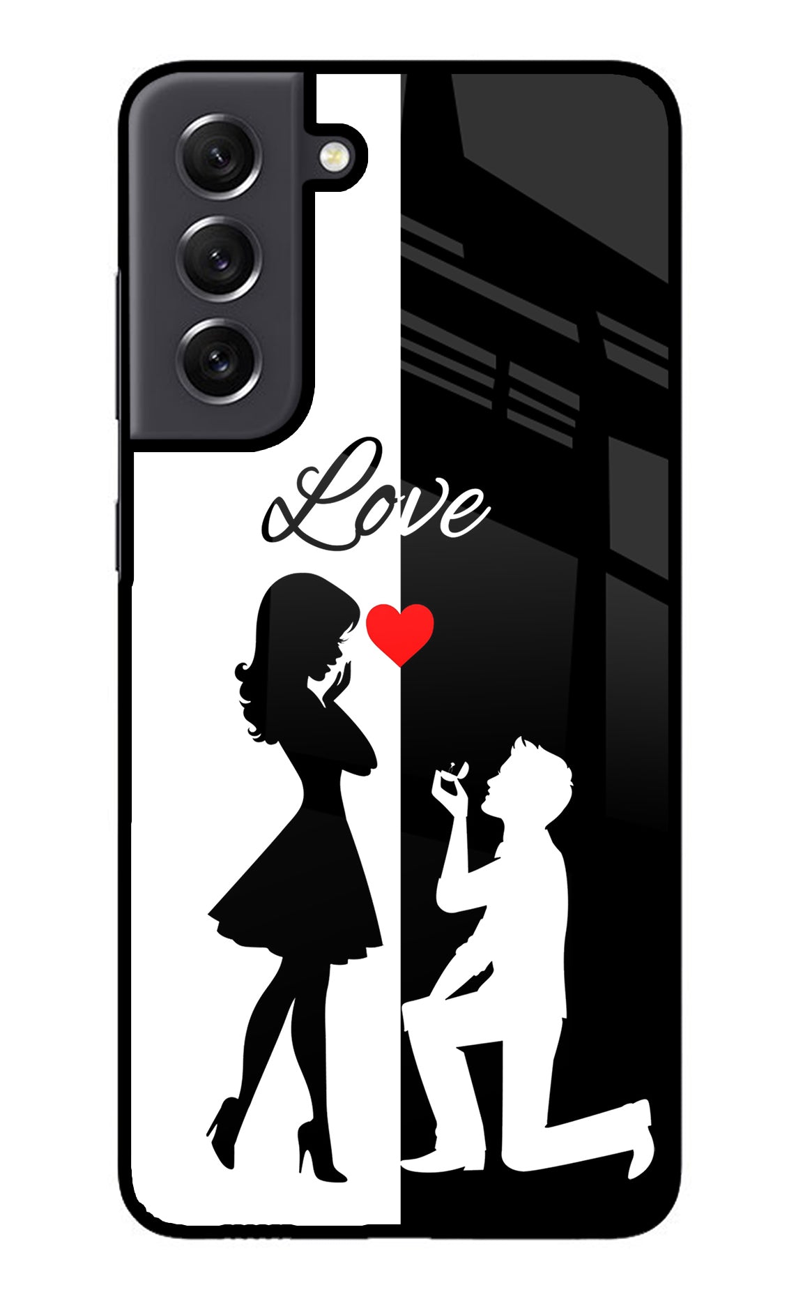 Love Propose Black And White Samsung S21 FE 5G Back Cover