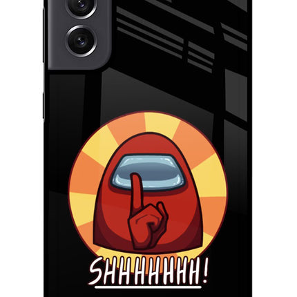 Among Us Shhh! Samsung S21 FE 5G Glass Case Back Cover by Casekaro