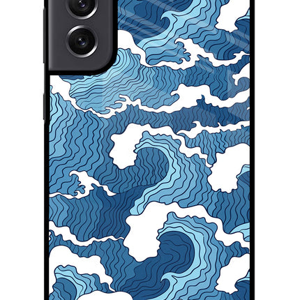 Blue Waves Samsung S21 FE 5G Glass Case