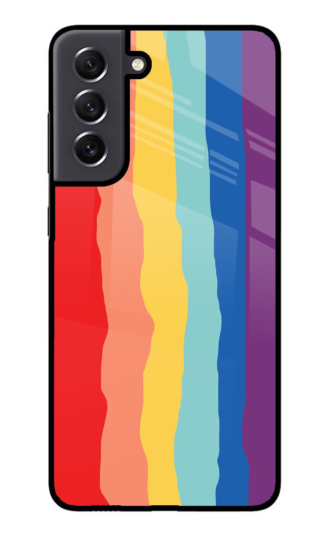 Rainbow Samsung S21 FE 5G Glass Case Back Cover by Casekaro