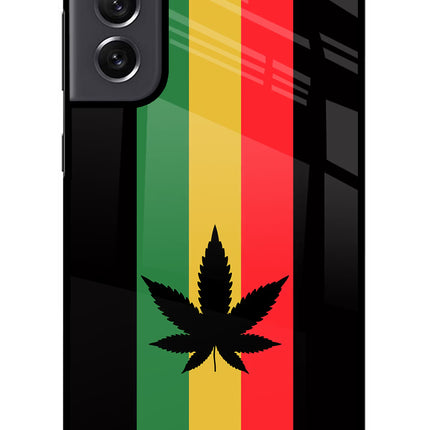 Weed Flag Samsung S21 FE 5G Glass Case Back Cover by Casekaro