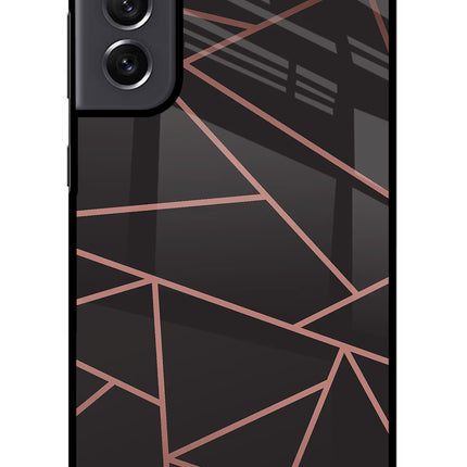 Geometric Pattern Samsung S21 FE 5G Glass Case Back Cover by Casekaro