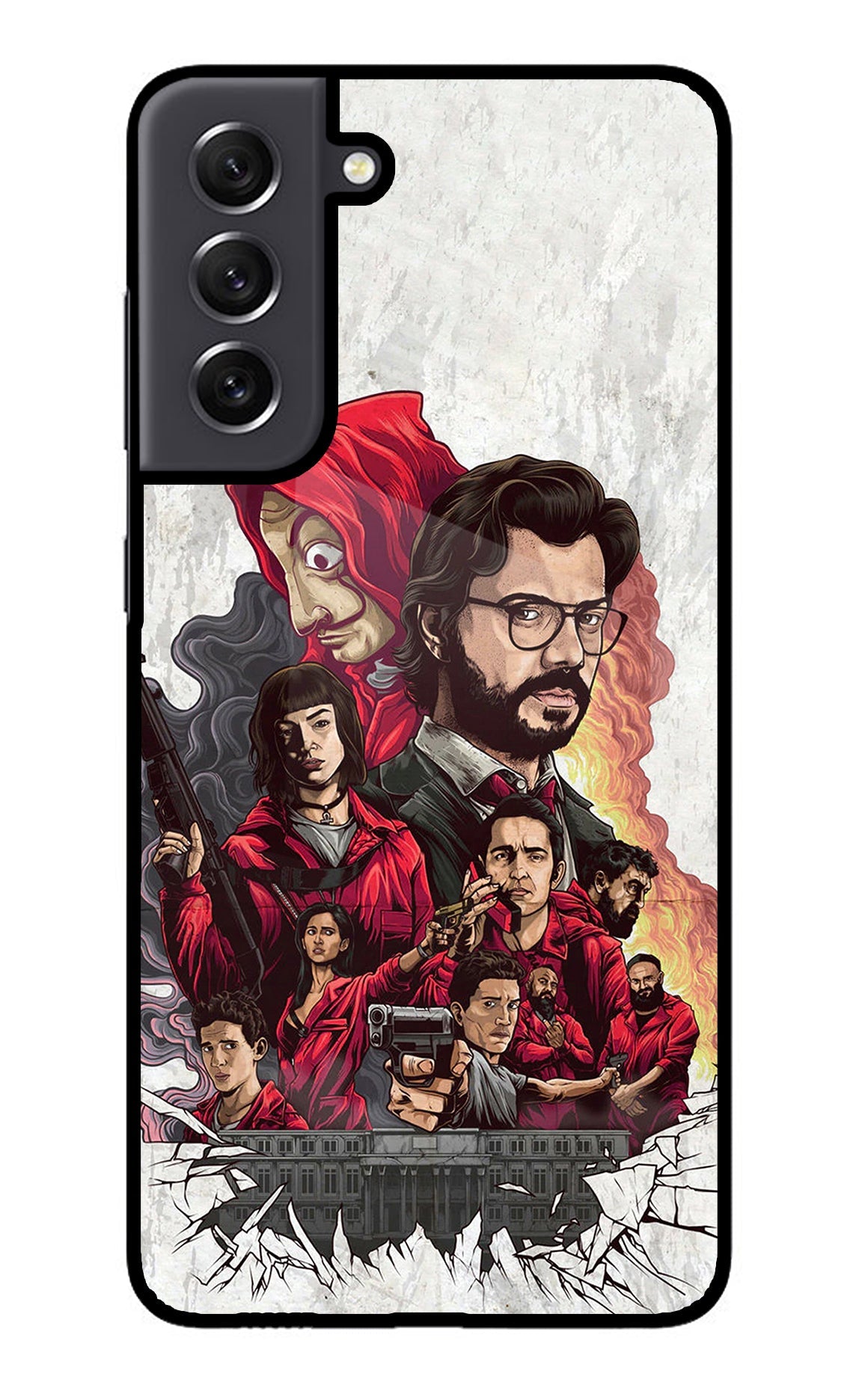 Money Heist Artwork Samsung S21 FE 5G Glass Case