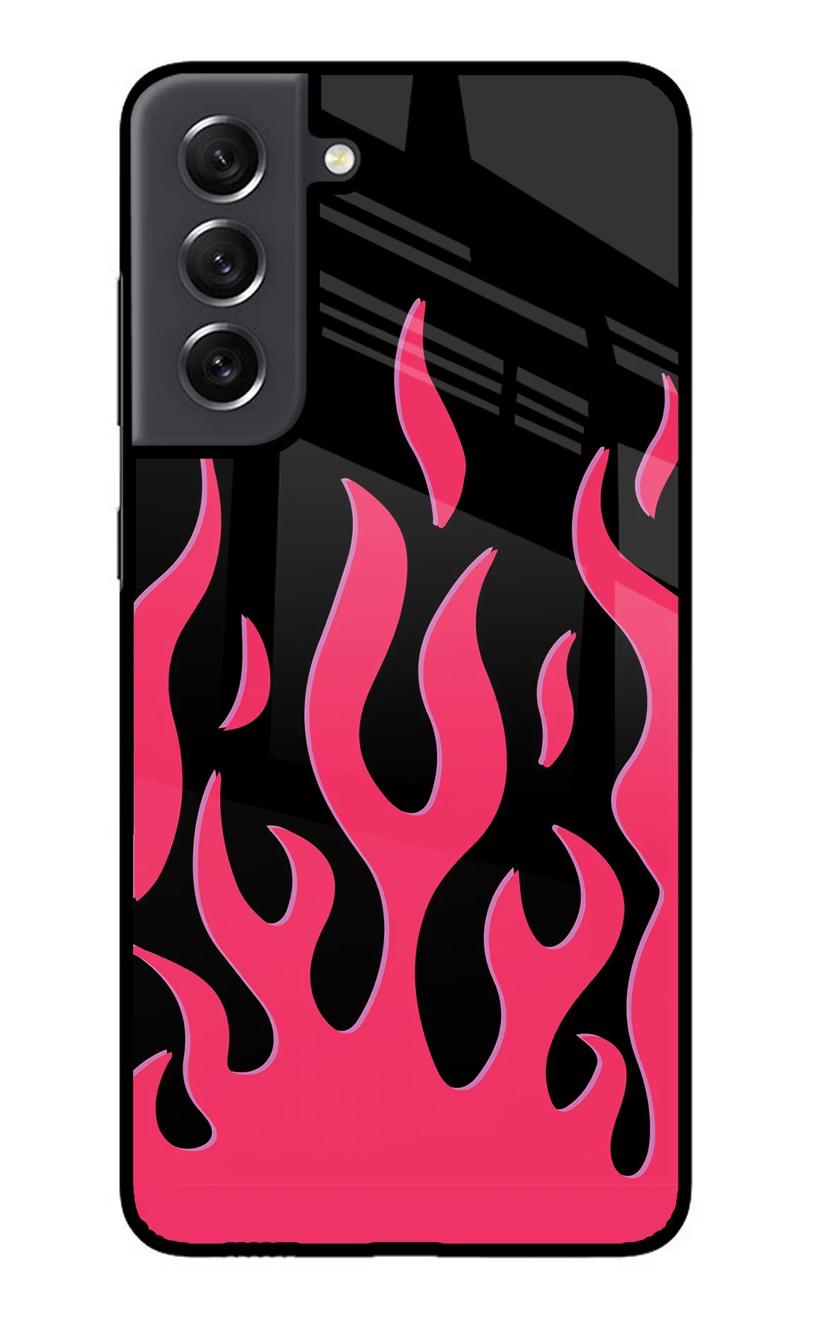 Fire Flames Samsung S21 FE 5G Glass Case Back Cover by Casekaro