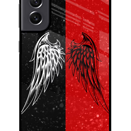 Wings Samsung S21 FE 5G Glass Case Back Cover by Casekaro