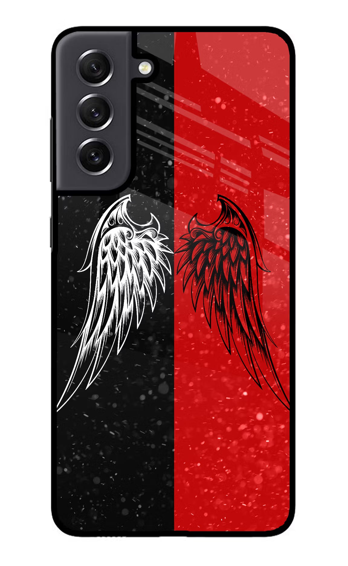 Wings Samsung S21 FE 5G Glass Case Back Cover by Casekaro