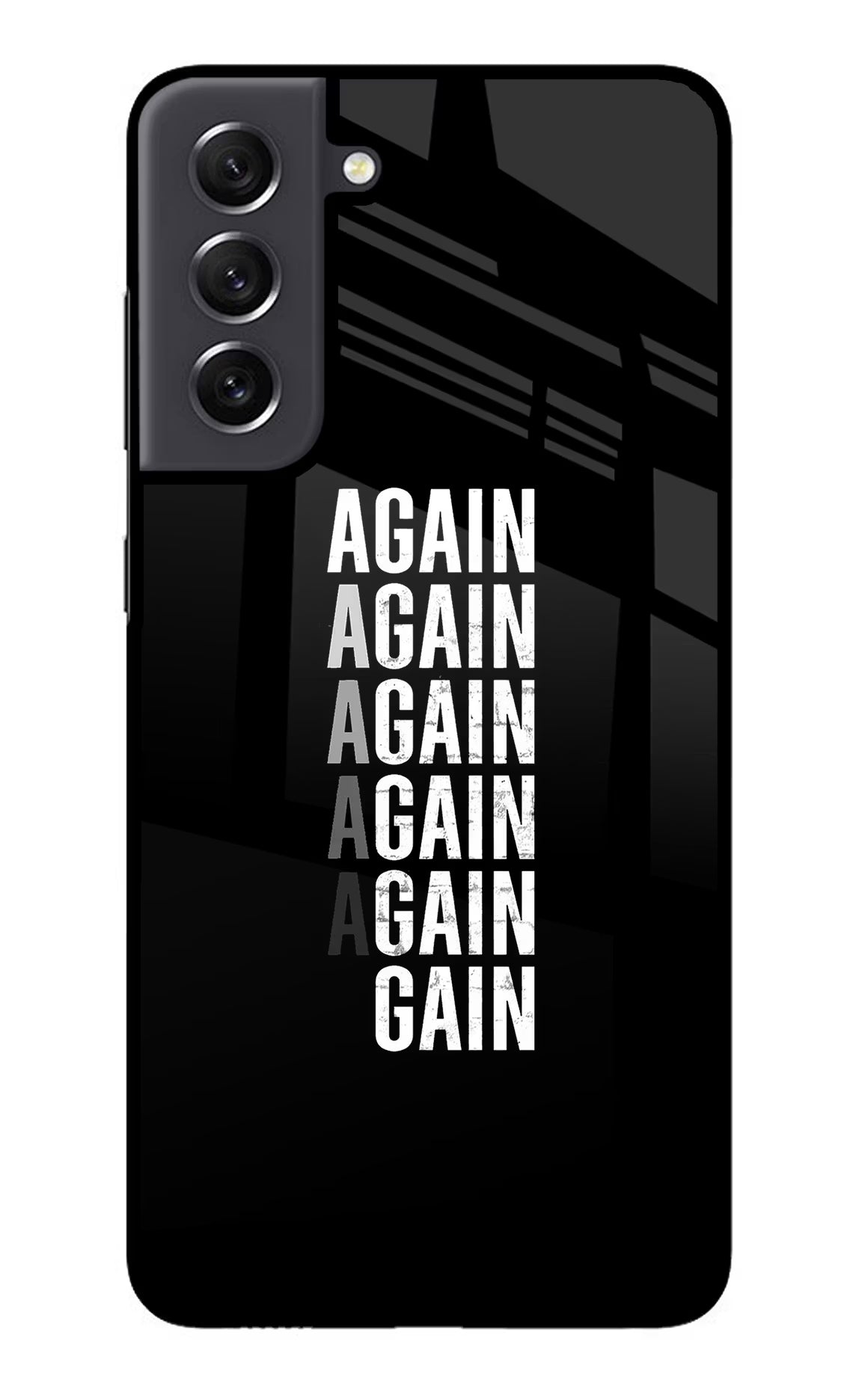 Again Again Gain Samsung S21 FE 5G Glass Case Back Cover by Casekaro