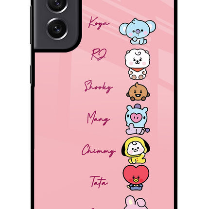BTS names Samsung S21 FE 5G Glass Case Back Cover by Casekaro