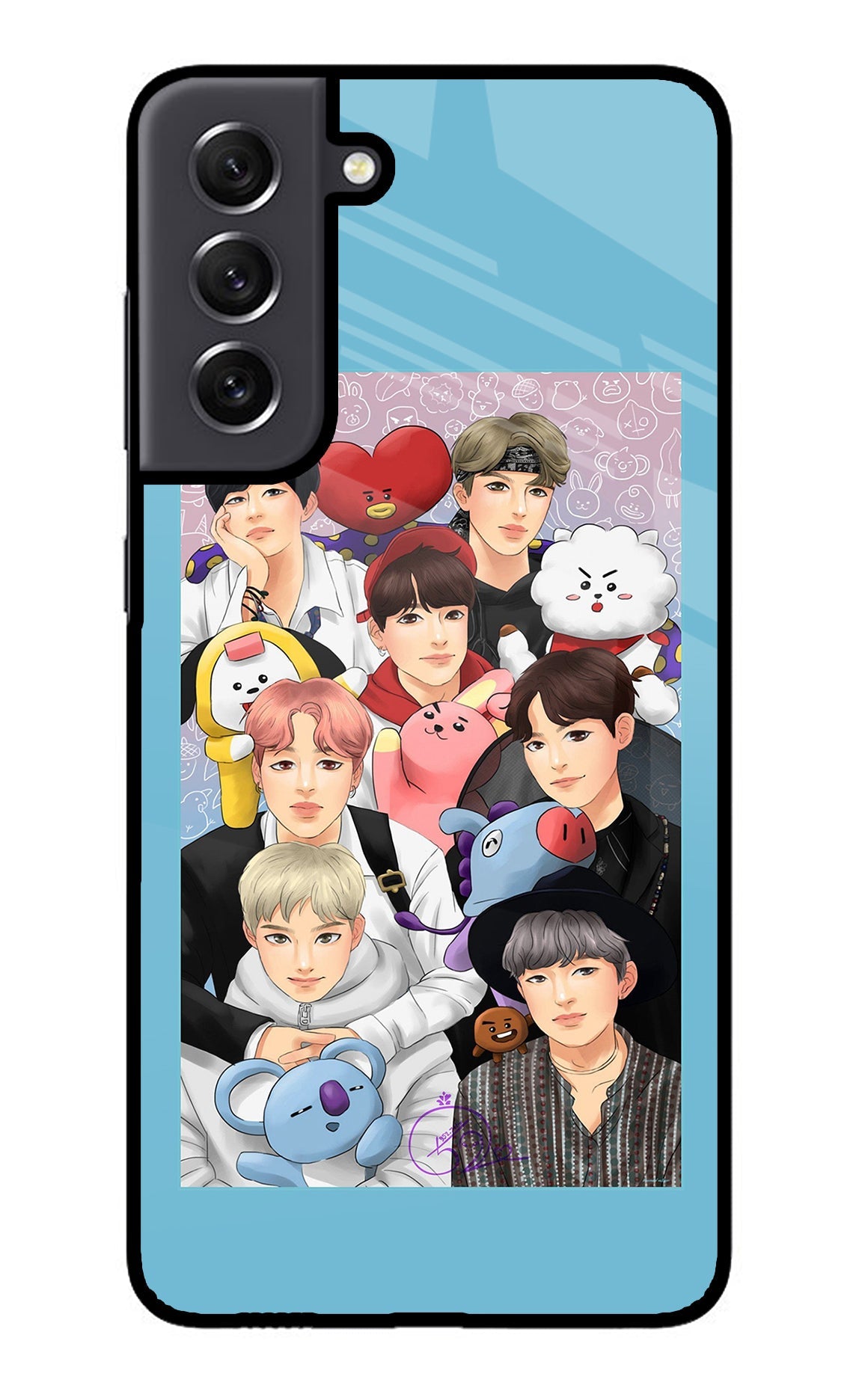 BTS with animals Samsung S21 FE 5G Glass Case