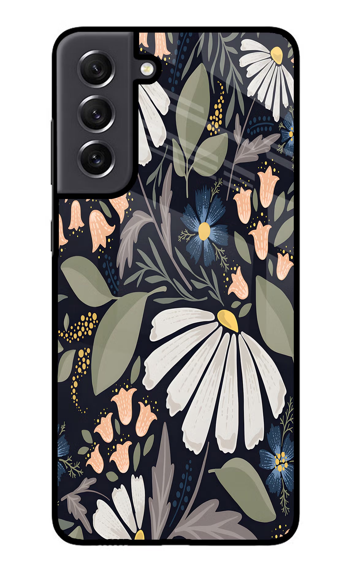Flowers Art Samsung S21 FE 5G Glass Case Back Cover by Casekaro