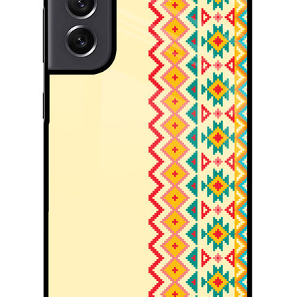Ethnic Seamless Samsung S21 FE 5G Glass Case Back Cover by Casekaro