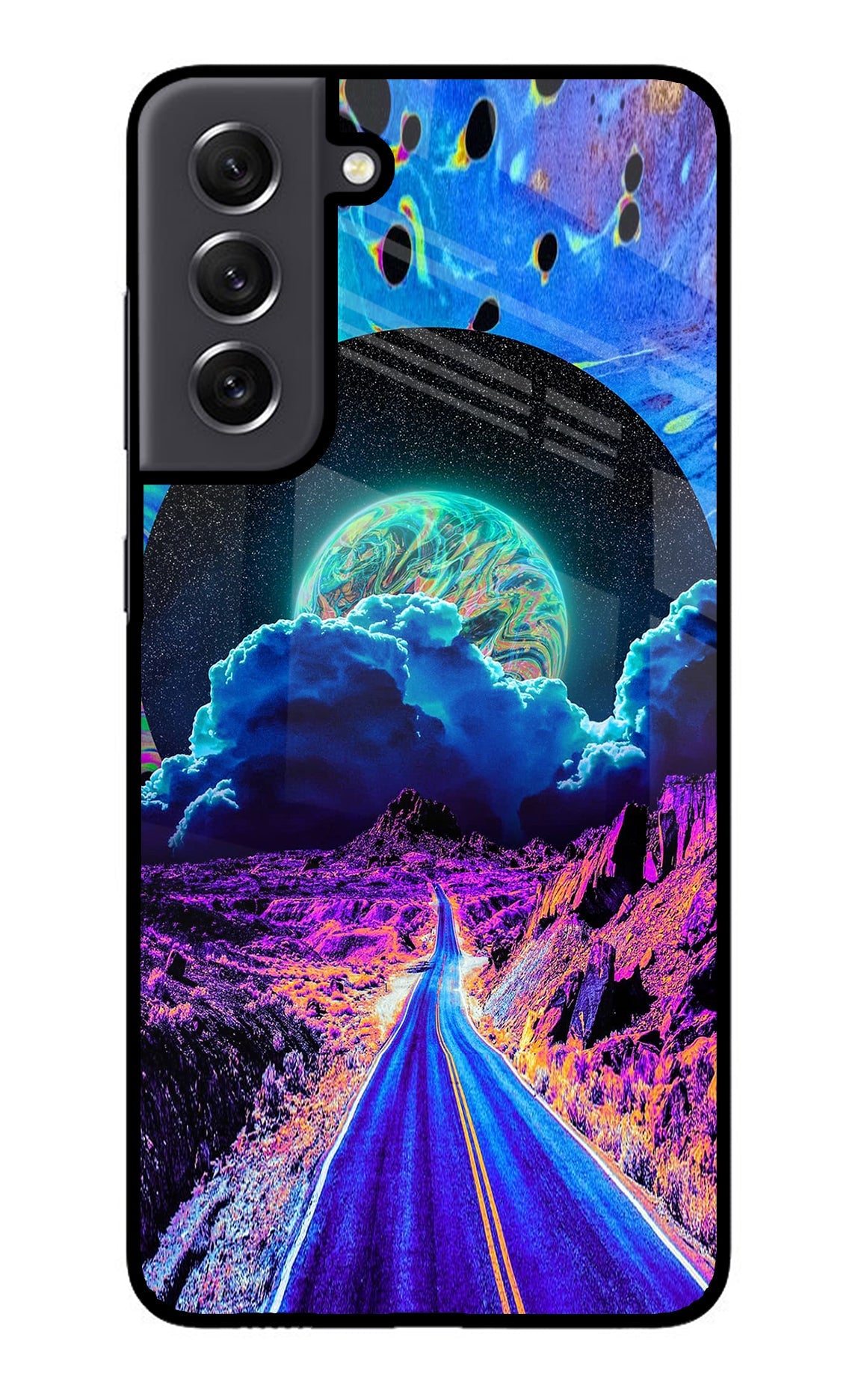 Psychedelic Painting Samsung S21 FE 5G Glass Case