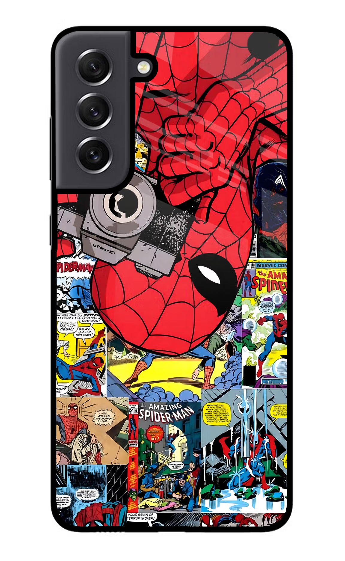 Spider Man Samsung S21 FE 5G Glass Case Back Cover by Casekaro