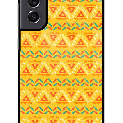 Tribal Pattern Samsung S21 FE 5G Glass Case Back Cover by Casekaro