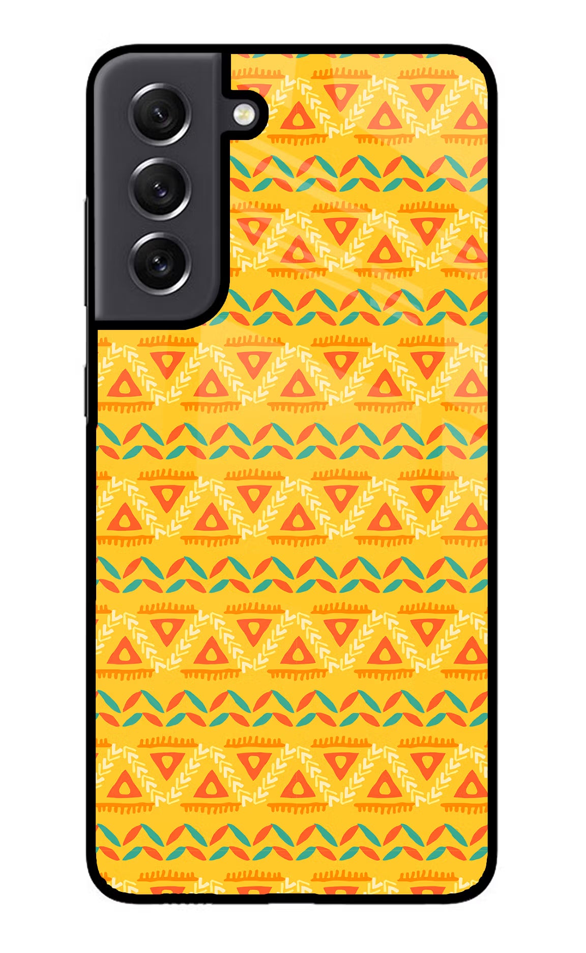 Tribal Pattern Samsung S21 FE 5G Glass Case Back Cover by Casekaro