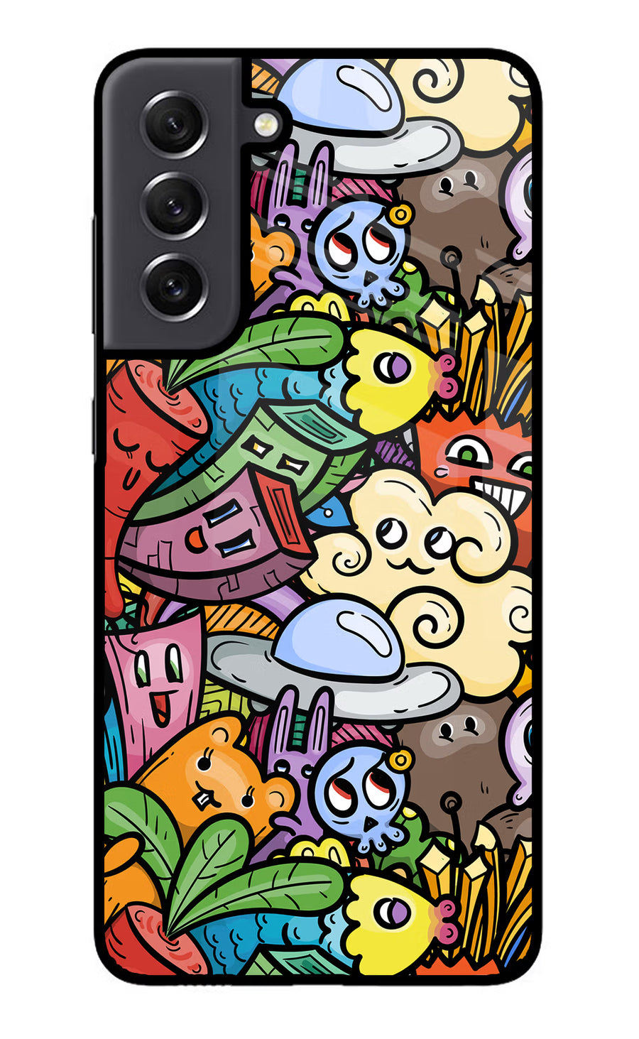 Veggie Doodle Samsung S21 FE 5G Back Cover, Metal case