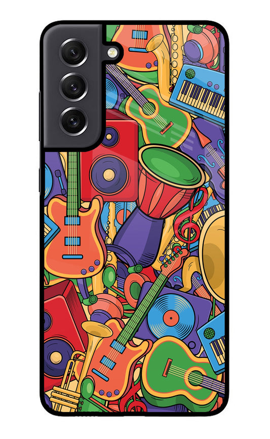 Music Instrument Doodle Samsung S21 FE 5G Glass Case