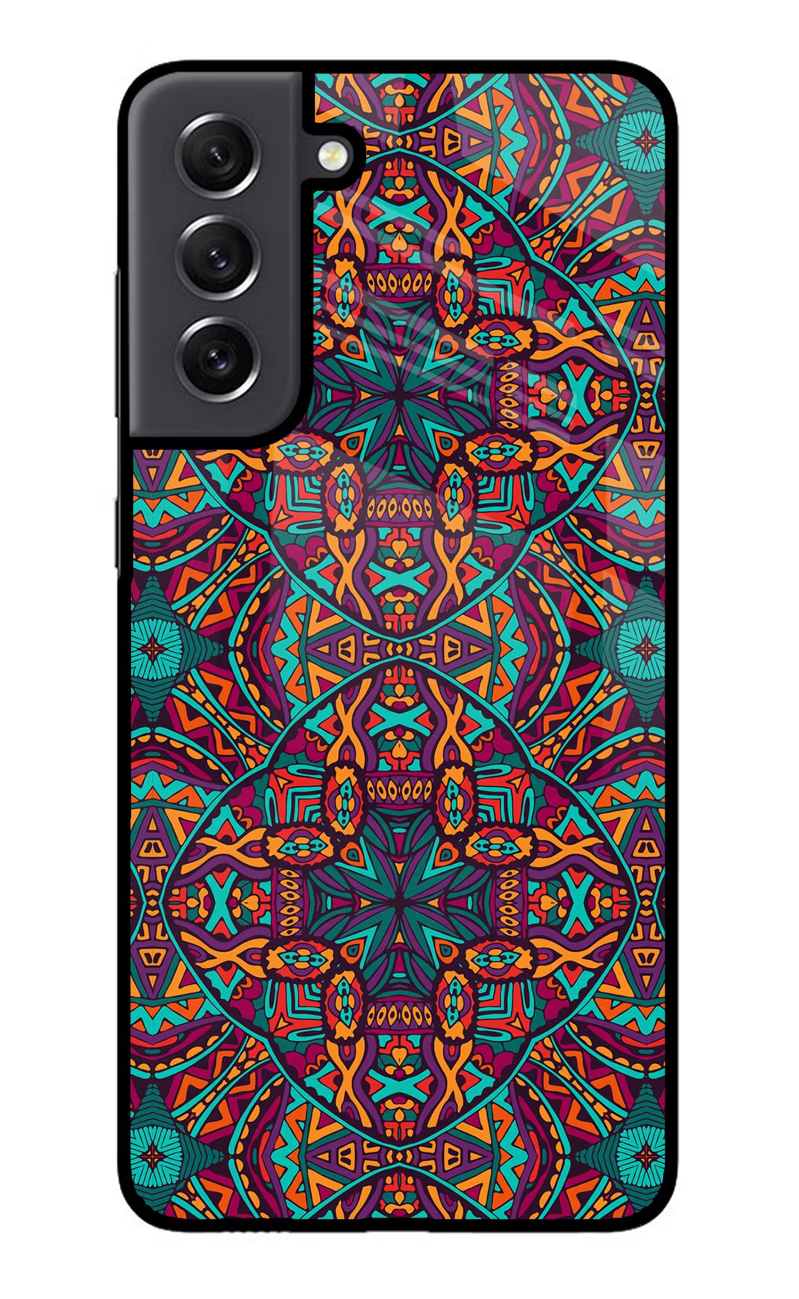 Colour Mandala Samsung S21 FE 5G Glass Case Back Cover by Casekaro