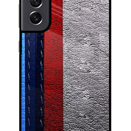 BMW Stripes Samsung S21 FE 5G Glass Case Back Cover by Casekaro