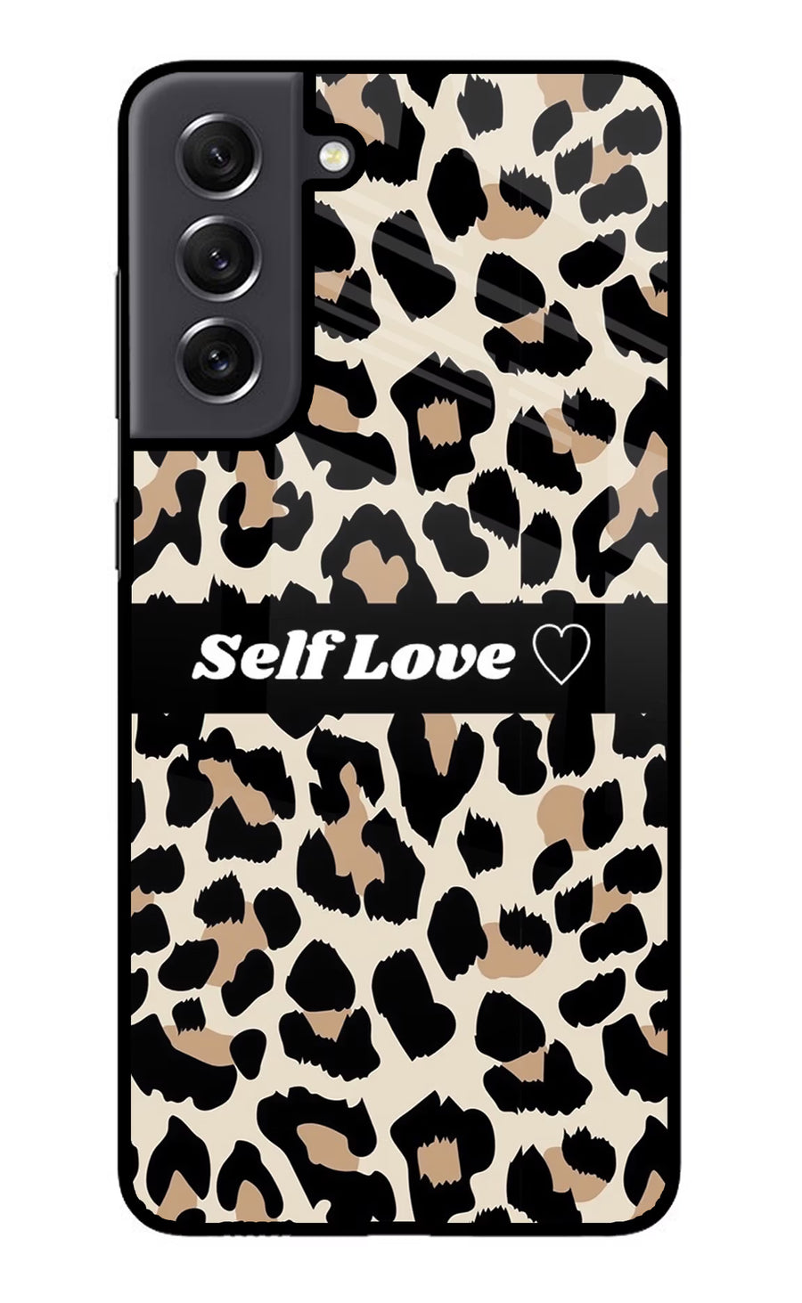 Leopard Print Self Love Samsung S21 FE 5G Back Cover, Metal case