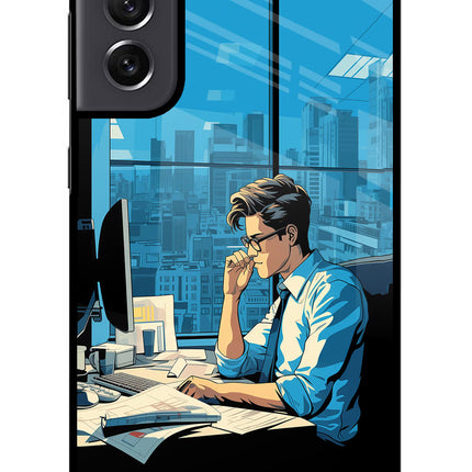 Focused Hustler (AI Generated) Samsung S21 FE 5G Glass Case