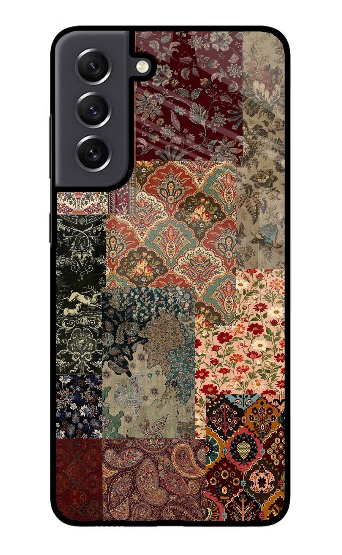 Desi Print Samsung S21 FE 5G Glass Case Back Cover by Casekaro