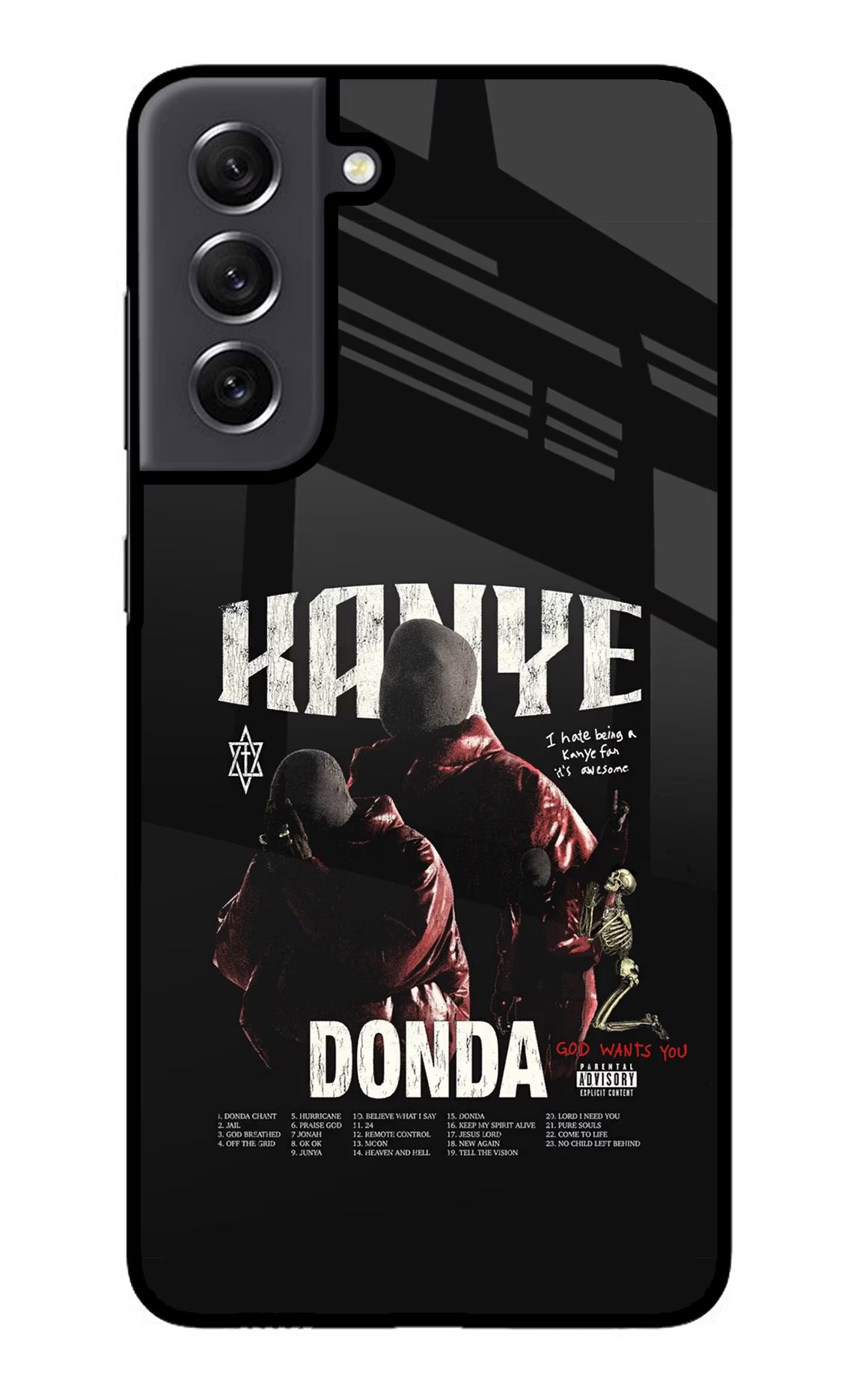 Donda Kanye West Samsung S21 FE 5G Glass Case Back Cover by Casekaro