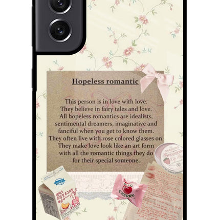 Hopeless Romantic Samsung S21 FE 5G Glass Case Back Cover by Casekaro