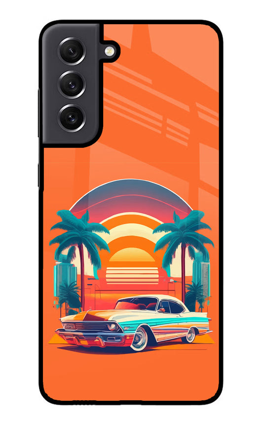 Palm Drive 80s Samsung S21 FE 5G Glass Case