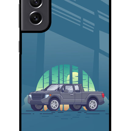 Retro Garage Vibe Samsung S21 FE 5G Glass Case Back Cover by Casekaro