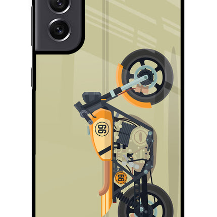 Vertical Speedster Samsung S21 FE 5G Glass Case Back Cover by Casekaro