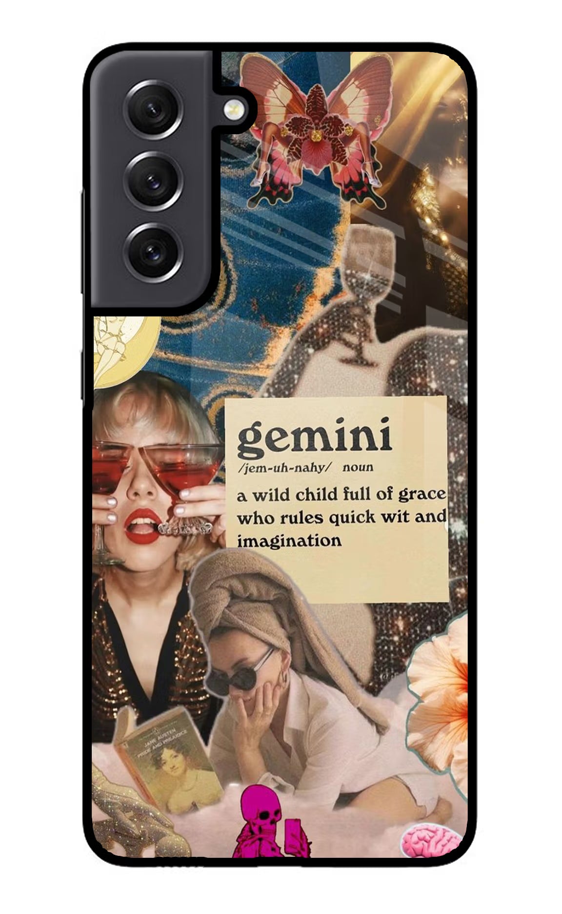 Gemini Zodiac Samsung S21 FE 5G Glass Case Back Cover by Casekaro