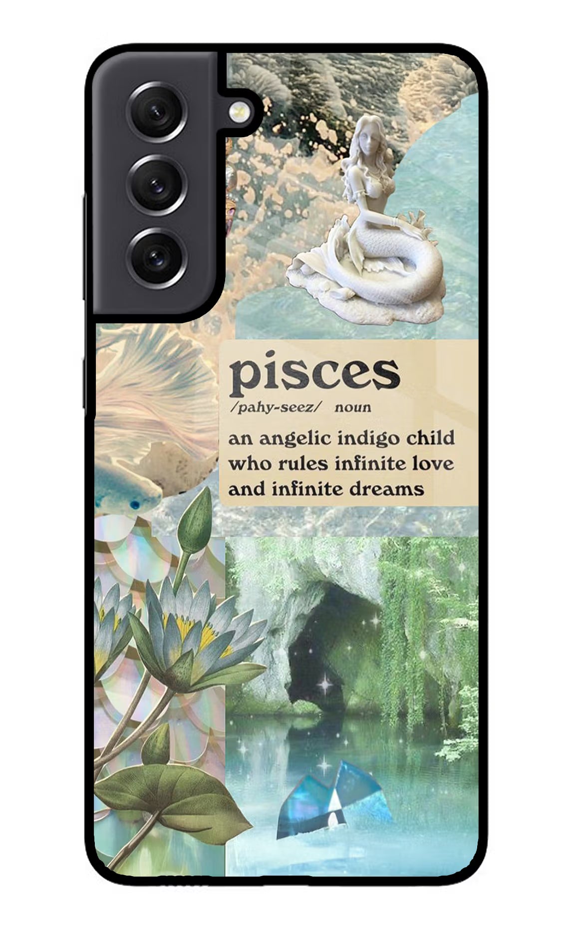 Pisces Zodiac Samsung S21 FE 5G Glass Case Back Cover by Casekaro