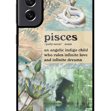 Pisces Zodiac Samsung S21 FE 5G Glass Case Back Cover by Casekaro