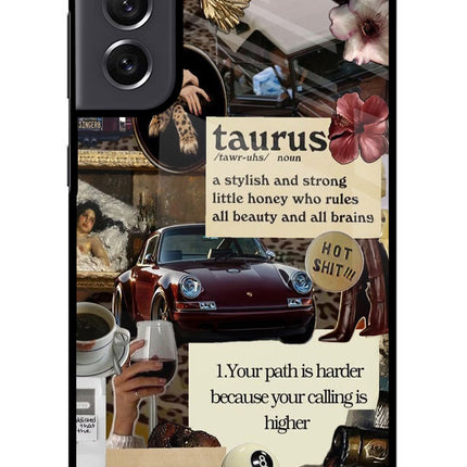 Taurus Zodiac Samsung S21 FE 5G Glass Case Back Cover by Casekaro