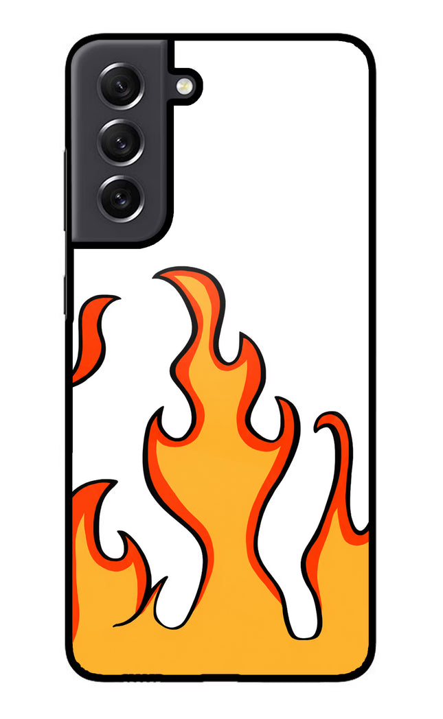 Fired Up – White Samsung S21 FE 5G Glass Case