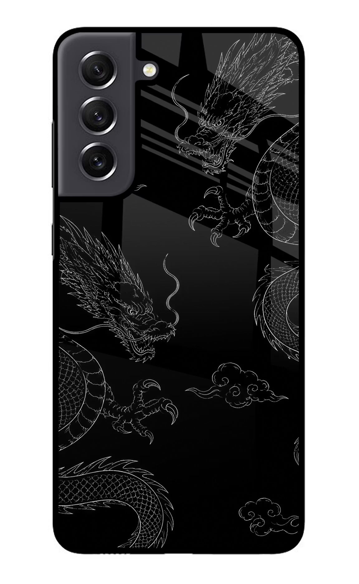 Twin Dragons Samsung S21 FE 5G Glass Case Back Cover by Casekaro