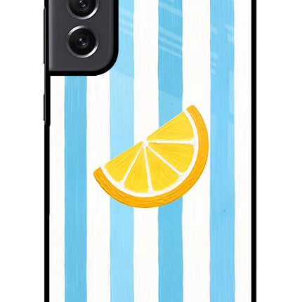 Summer Lemon Samsung S21 FE 5G Glass Case Back Cover by Casekaro