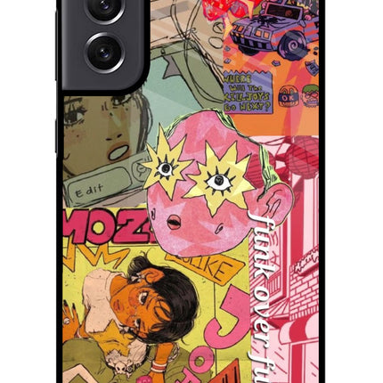 Funkover Samsung S21 FE 5G Glass Case Back Cover by Casekaro