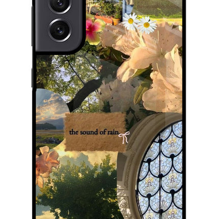 Rain Samsung S21 FE 5G Glass Case Back Cover by Casekaro