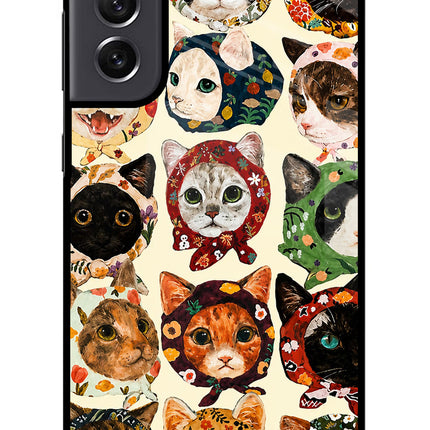 Cool Cat Samsung S21 FE 5G Glass Case Back Cover by Casekaro