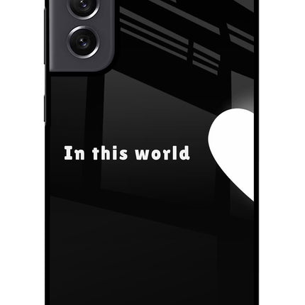 This World Samsung S21 FE 5G Glass Case Back Cover by Casekaro